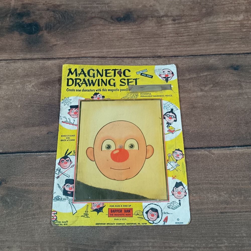 Dapper Dan Magnetic Drawing Set The Magnetic Man Vintage Toy For Boys & Girls